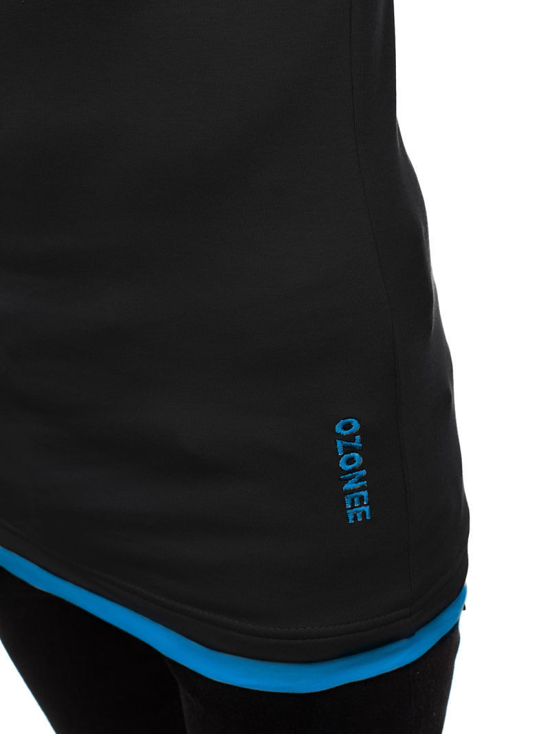 Juodai-Mėlyni vyriški marškinėliai su gobtuvu OZONEE O/1273Z