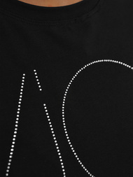 Juodi moteriški marškinėliai OZONEE JS/YJ77841