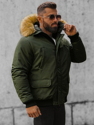 Rusvai žalsva vyriška žieminė striukė OZONEE JS/M2019/136