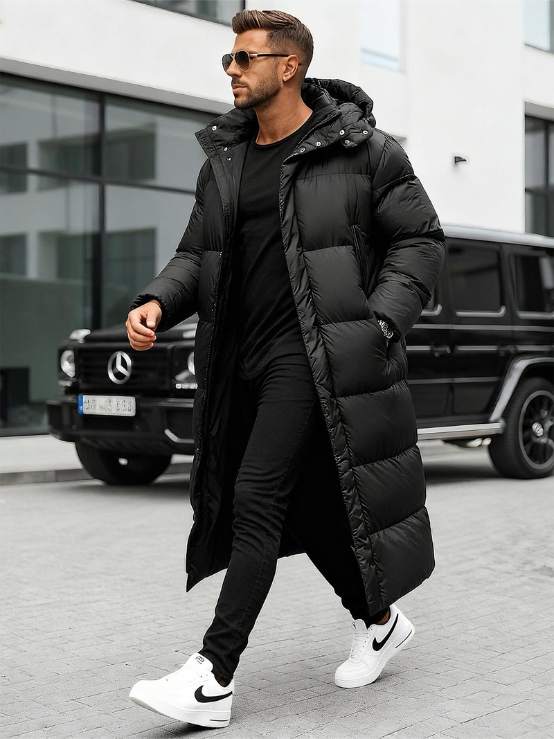 Juoda vyriška žieminė striukė OZONEE O/M3202Z