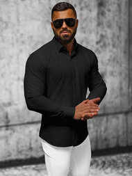 Juodi vyriški marškiniai OZONEE O/V75