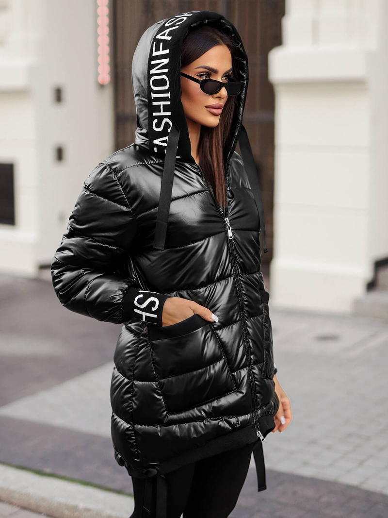 Juoda moteriška striukė OZONEE JS/5M3188/392Z