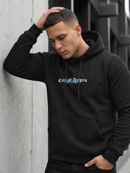 Juoda vyriškas džemperis su gobtuvu OZONEE JS/21B1901/3