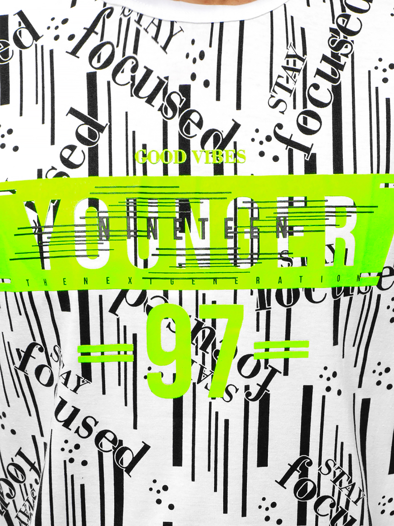 Balti vyriški marškinėliai OZONEE JS/KS1993Z