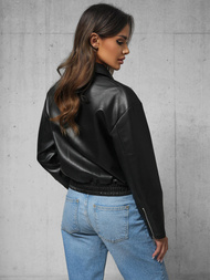 Juoda Moteriška Odinė Striukė OZONEE O/G116