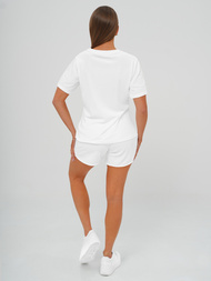 Baltas moteriškas veliūrinis sportinis kostiumas OZONEE JS/35C1717/1