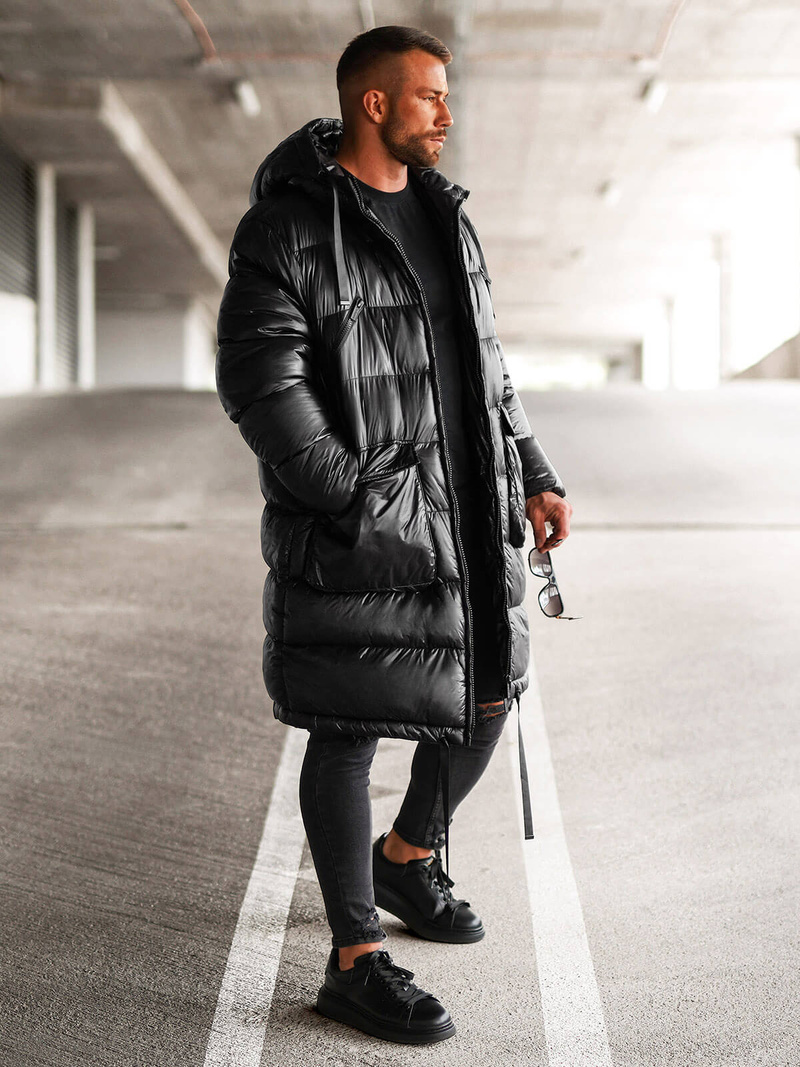 Juodas vyriška žieminė striukė OZONEE O/M3205Z