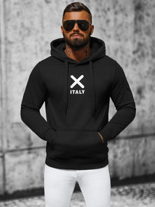 Juodas vyriškas džemperis su gobtuvu OZONEE NB/MF2021