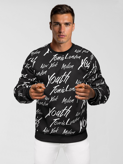 Juodas vyriškas džemperis OZONEE JS/8B1189/3Z