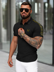 Juodi vyriški polo marškinėliai OZONEE O/QQ1337