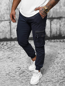 Granatiniai vyriškos chino jogger stiliaus kelnės OZONEE NB/MP0201BS
