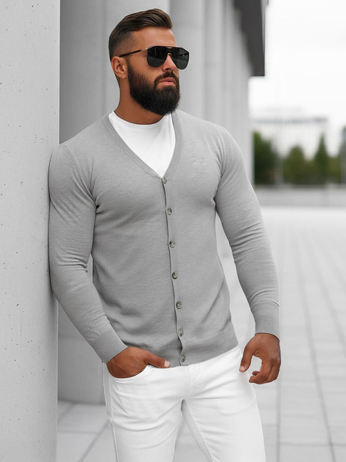 Pilkas vyriškas megztinis OZONEE NB/MM6006/2Z