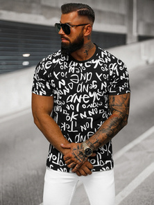 Juodi vyriški marškinėliai OZONEE O/T1268/3