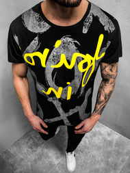 Juodi vyriški marškinėliai OZONEE JS/KS1985Z