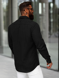 Juoda vyriški marškiniai OZONEE O/V144