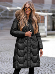 Juoda moteriška žieminė striukė OZONEE O/5M3229/392