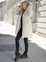 Pieno spalva moteriška ilga žieminė striukė OZONEE JS/5M3352/280