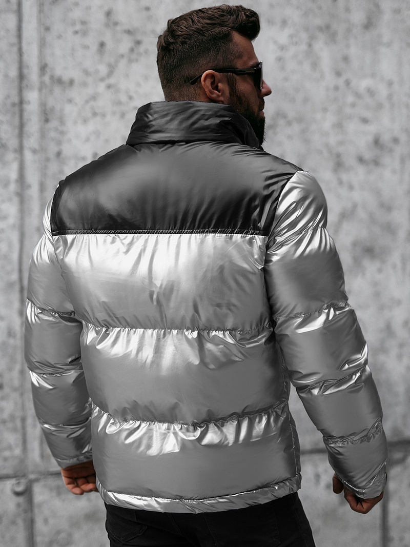 Žieminė sidabrinė vyriška striukė OZONEE JB/JP1188/2Z