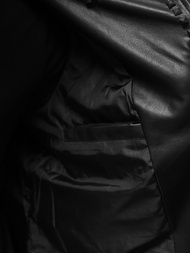 Juoda vyriška odinė striukė OZONEE O/8902