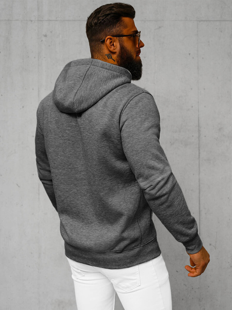 Tamsiai-Pilkas džemperis su gobtuvu OZONEE JS/2008Z