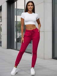 Tamsiai-raudonos moteriškos sportinės kelnės OZONEE JS/CK01/59Z