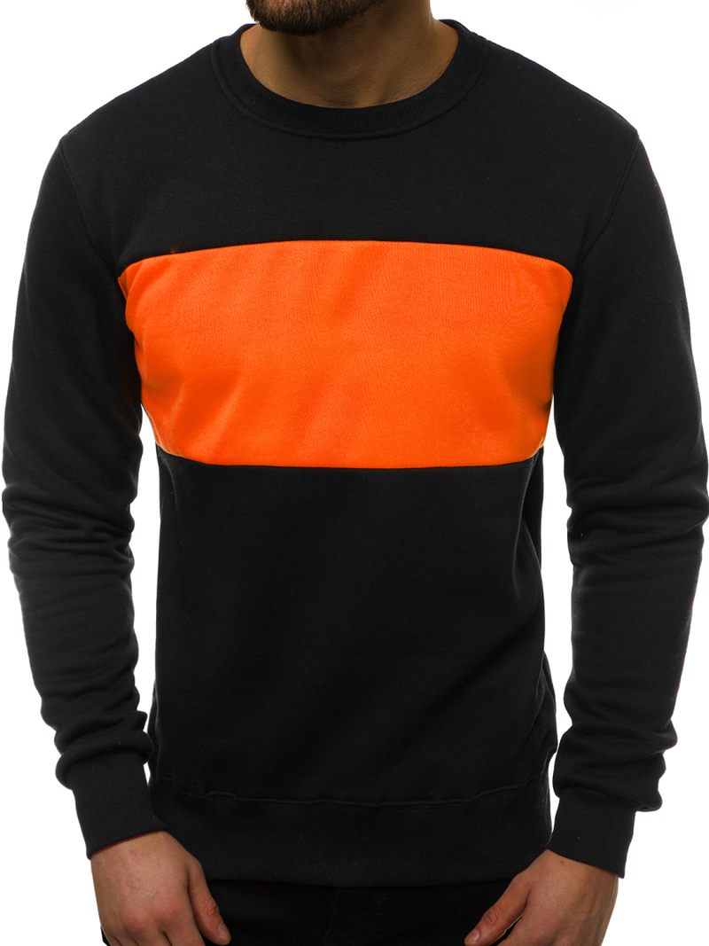 Juodai-Oranžinis vyriškas džemperis OZONEE JS/2010