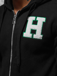 Juodas vyriškas džemperis su gobtuvu OZONEE NB/MF2006