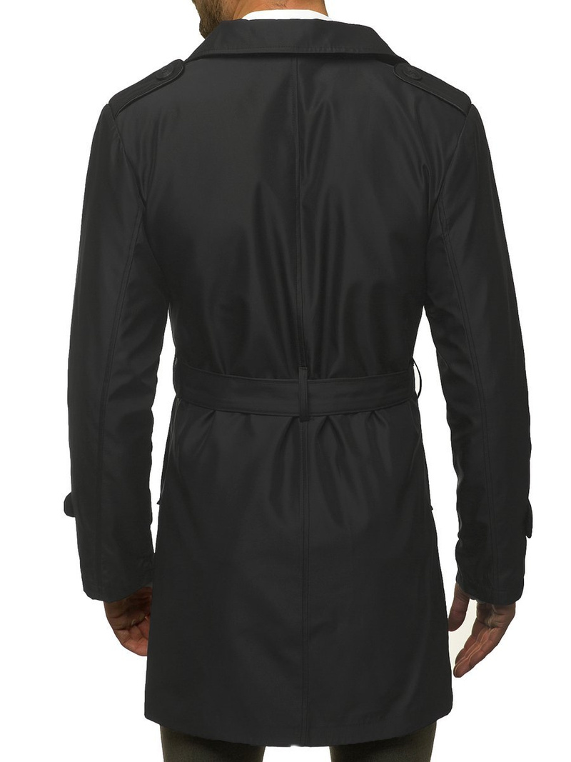 Juodas vyriškas paltas OZONEE O/5624