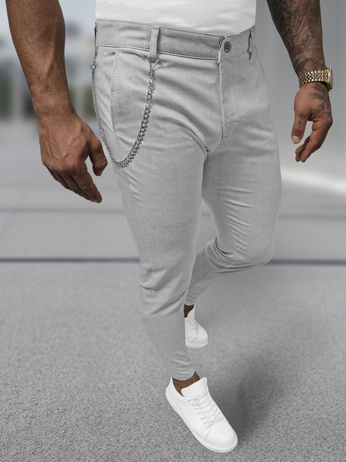 Pilkos vyriškos chino kelnės OZONEE DJ/3300