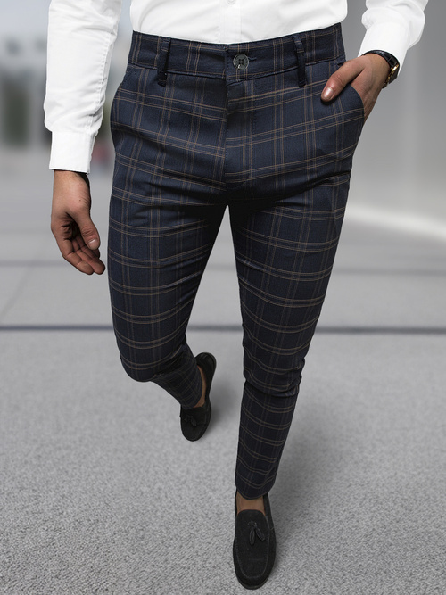 Granatinės vyriškos chino kelnės OZONEE DJ/5632