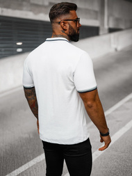 Balta vyriški polo marškinėliai OZONEE O/DA736