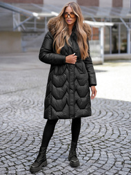 Juoda moteriška žieminė striukė OZONEE O/5M3229/392