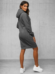 Grafitinis moteriškas džemperis su gobtuvu OZONEE JS/YS10005/5Z