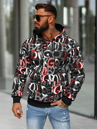 Juodas vyriškas džemperis su gobtuvu OZONEE JS/8B1237/3