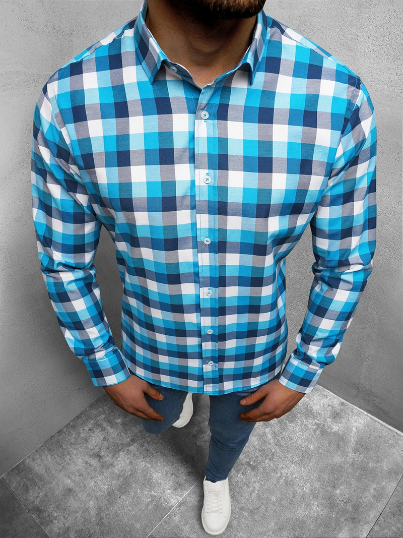 Mėlyna vyriški marškiniai OZONEE O/1322