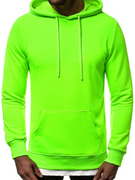 Žaliai-Neoninis vyriškas džemperis su gobtuvu OZONEE MACH/3120