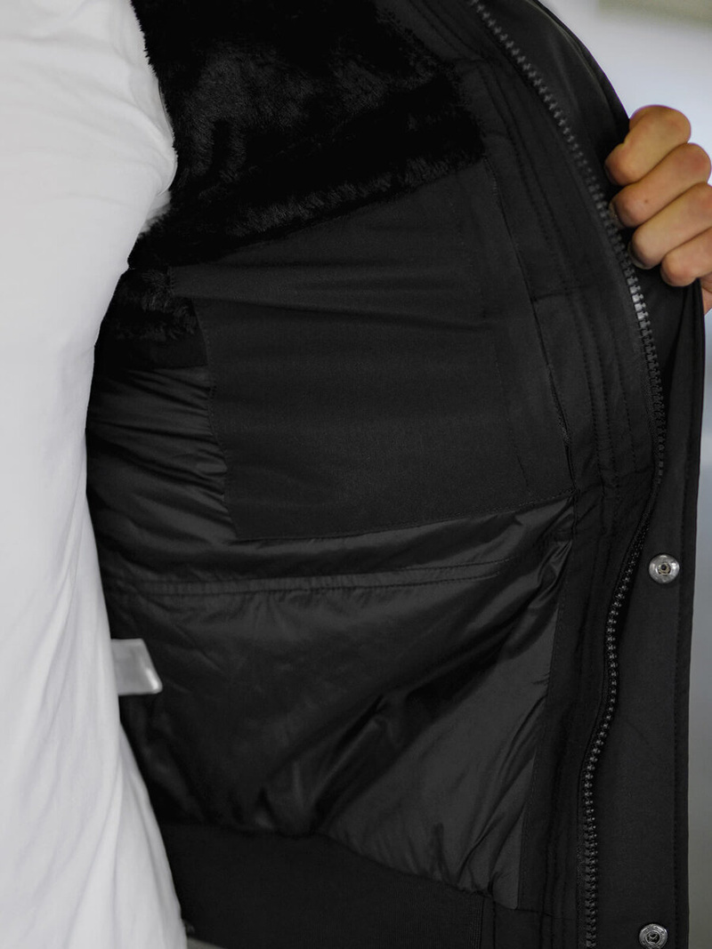 Juodi vyriška žieminė striukė OZONEE O/M798Z