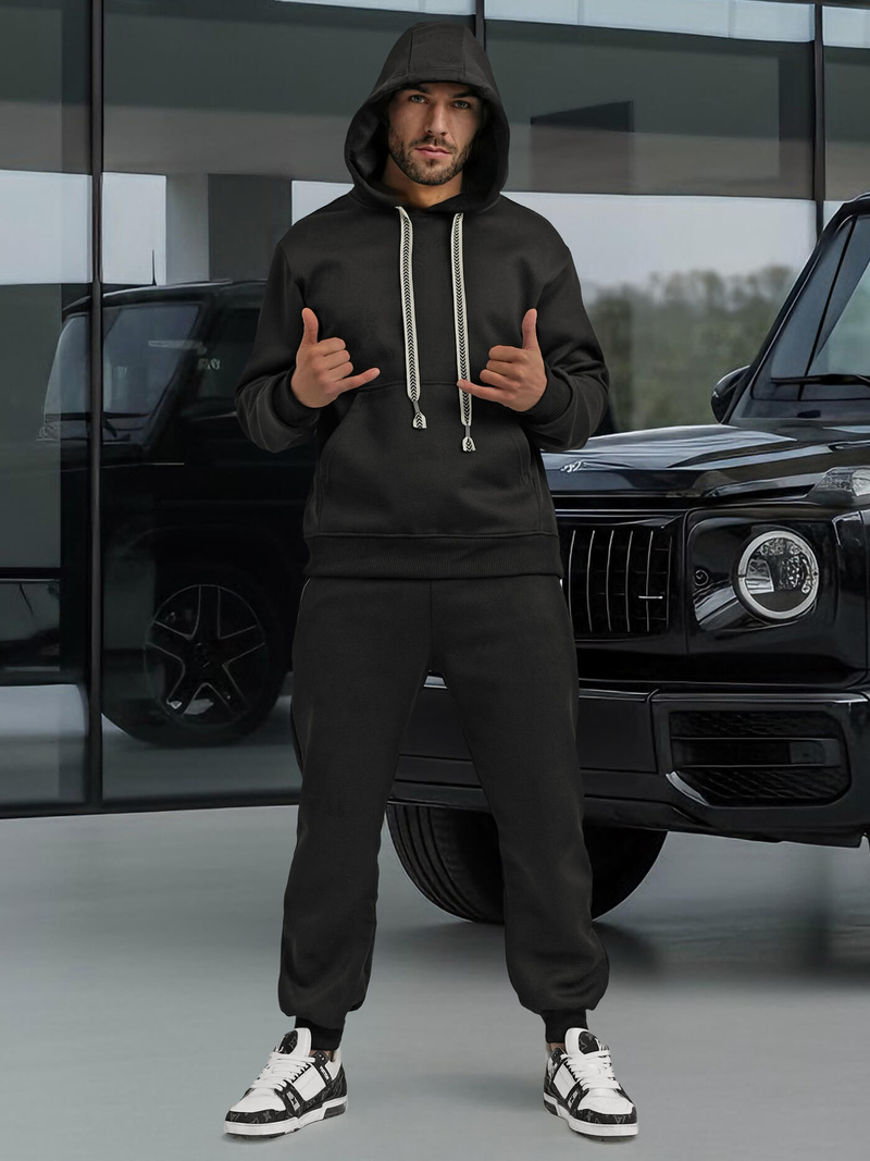 Juodas vyriškas sportinis kostiumas OZONEE O/3C582AB