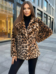 Smėlio-rudos spalvos moteriška striukė OZONEE JS/61M8500/158Z