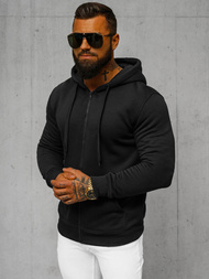 Juodas vyriškas džemperis su gobtuvu OZONEE JS/2008Z