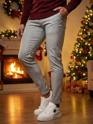  Pilkos vyriškos chino kelnės OZONEE DJ/5505Z