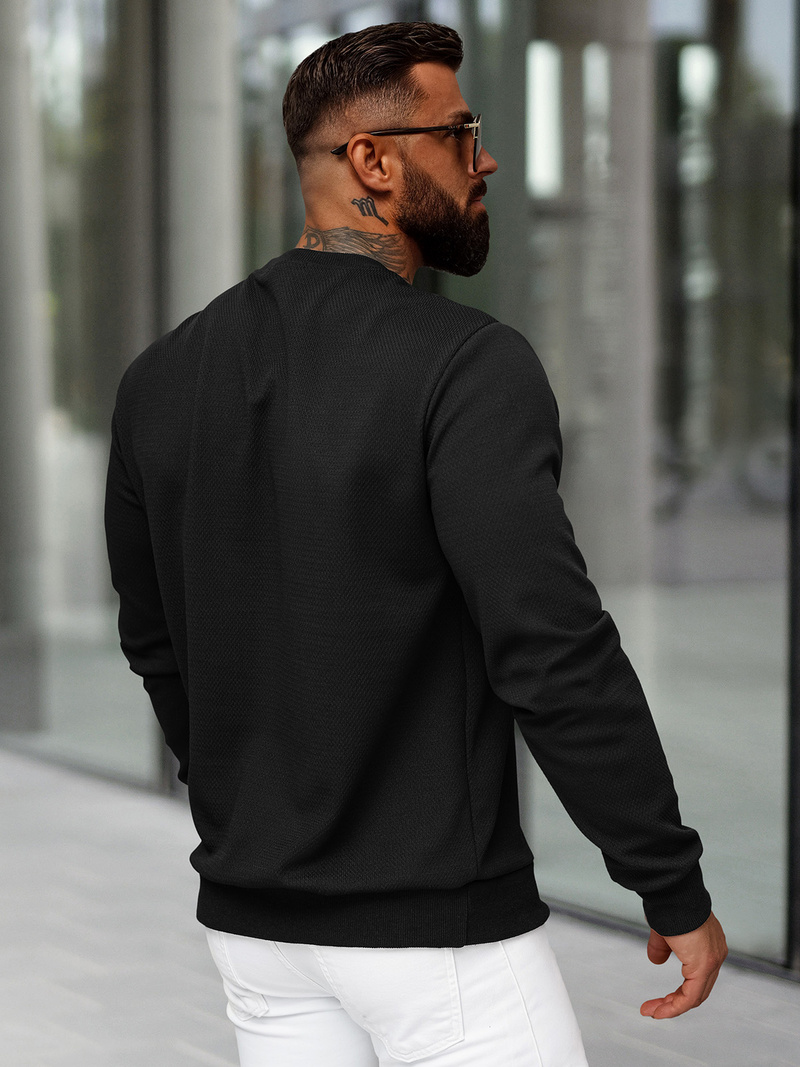 Juodas vyriškas džemperis OZONEE O/P2031Z