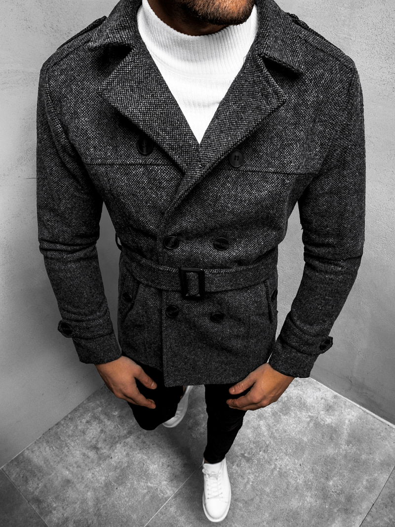 Grafitinis vyriškas paltas OZONEE O/5627