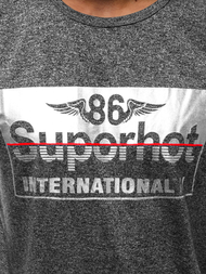 Juodi vyriški marškinėliai OZONEE JS/KS2056Z