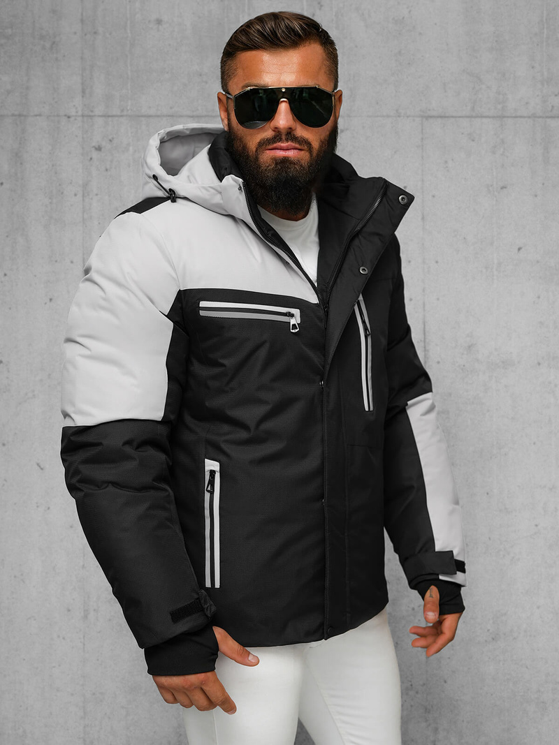 Juodai-pilka vyriška žieminė striukė OZONEE JS/91M9903/92Z