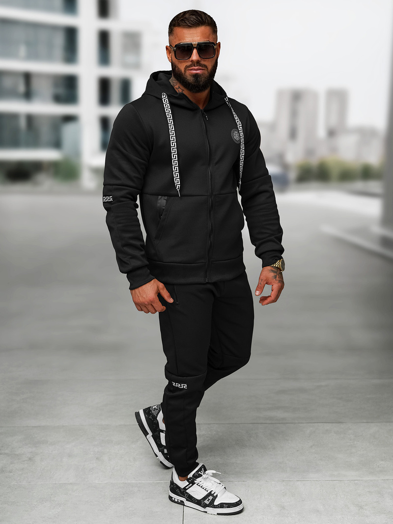 Juodas vyriškas sportinis kostiumas OZONEE O/LN11887