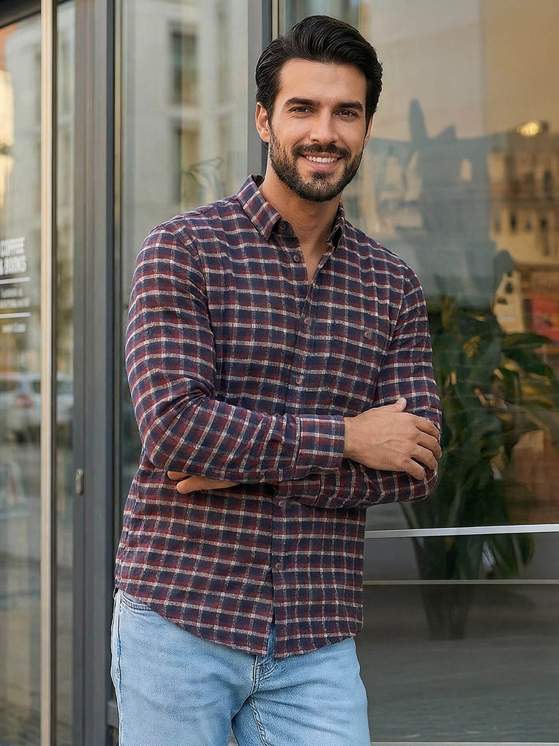 Bordinė vyriški marškiniai OZONEE V/V176Z