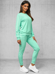 Tamsiai mėtinis moteriškas veliūrinis sportinis kostiumas OZONEE O/8C1173/139Z