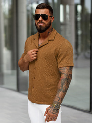 Ruda vyriški marškiniai trumpomis rankovėmis OZONEE O/B2256