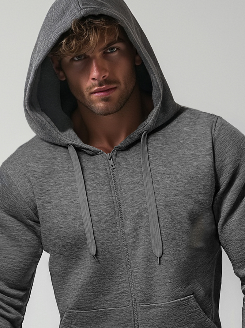 Tamsiai-Pilkas džemperis su gobtuvu OZONEE JS/2008